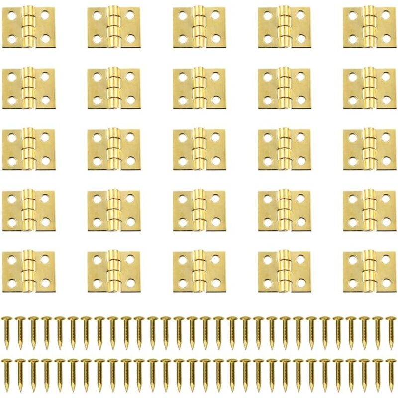 100 Stück Mini-retroscharniere, Verbindungsscharniere, Messingscharniere, Kleine Metallscharniere, Miniatur-scharniere Mit Schrauben Für Schranktüren, Schubladen Und Truhen