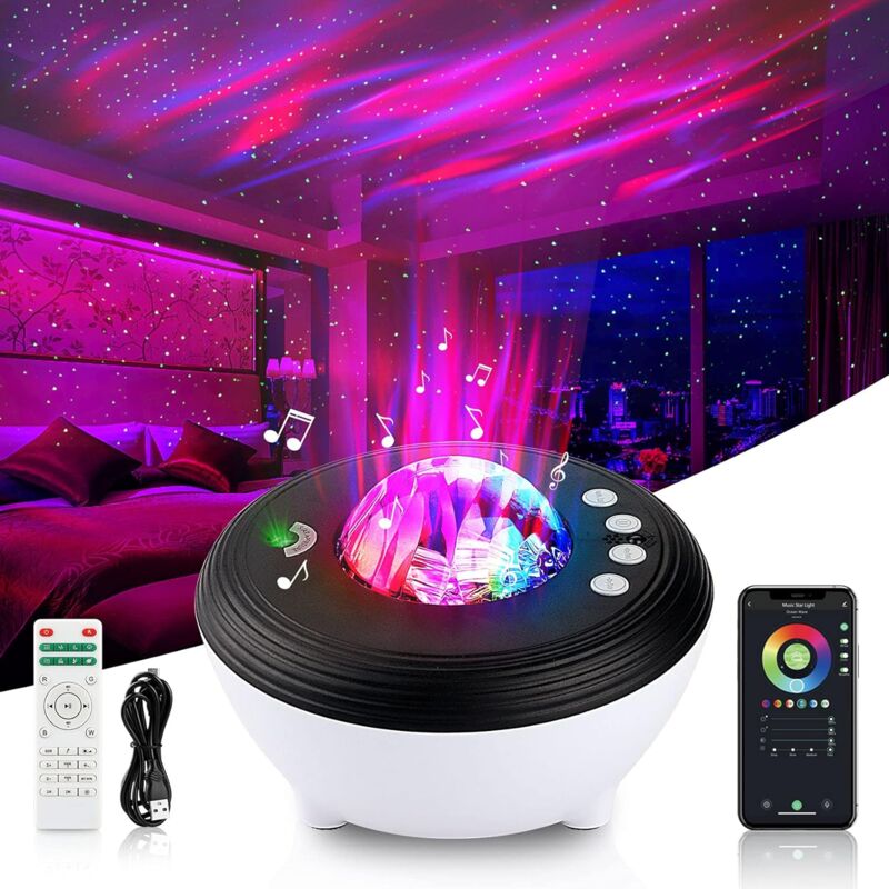 Kinder-nachtlicht, Wifi Bluetooth Led Sternenhimmel-projektor, Galaxie-projektor Nachtlicht Mit Weißem Rauschen Zur Schlafunterstützung, Alexa-kompatibler Projektor-lampe