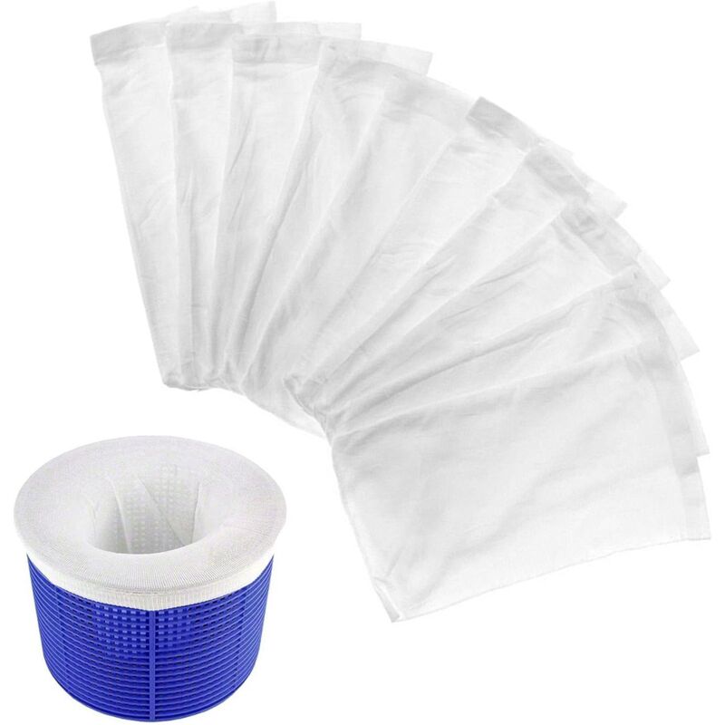 Set Aus 10 Skimmer-socken Für Den Pool – Aus Strapazierfähigem, Elastischem Nylon – Zum Filtern Von Blättern, Gras, Haaren, Schaum Und Anderen Verschmutzungen