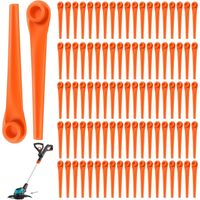 100 Ersatzklingen Aus Kunststoff Für Gardena Trimmer 9823 9825 9820 9821, 70 Mm Freischneiderklingen