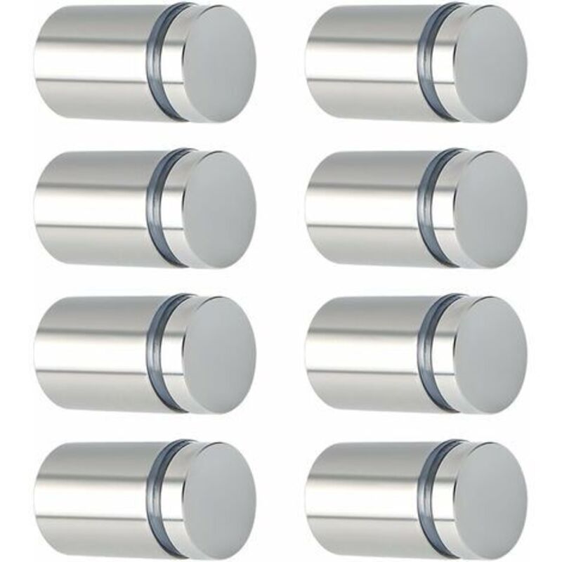 8 Stück Werbeabstandshalter Aus Edelstahl Für Glas, Werbende Schrauben Für Schilder Und Präsentationsständer, 19 Mm Durchmesser, 25 Mm Länge, Gebürstet