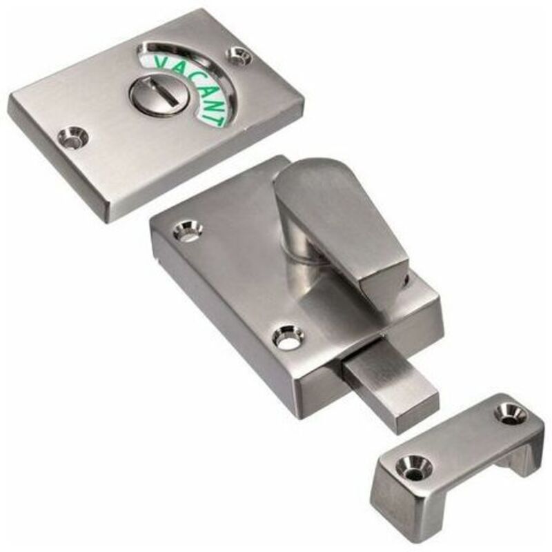 1 Stück Türschloss Mit Belegtanzeige, Riegel Leer/belegt Für Bad Wc Öffentliche Toiletten (gebürstetes Nickel)