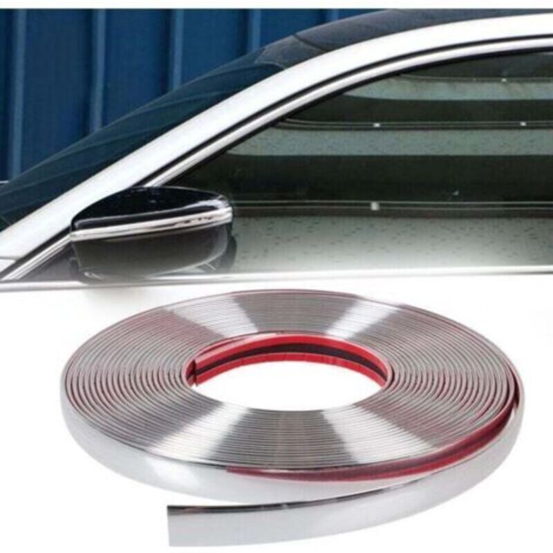Auto Chromleiste 8mm 5m Klebeband Für Karosserie, Fenster Und Außendekoration, Selbstklebende Zierleiste Für Stoßstangen Und Türen