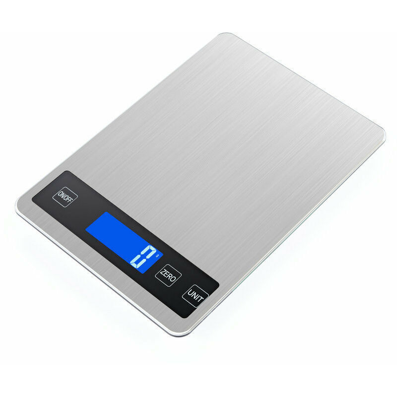 Kompakte Und Elegante Multifunktionale Küchenwaage, Präzise Lebensmittelwaage Mit 1 G Genauigkeit, Wiegt Bis Zu 5 Kg - Edelstahl (weiße Metallbatterie, 5kg/1g)