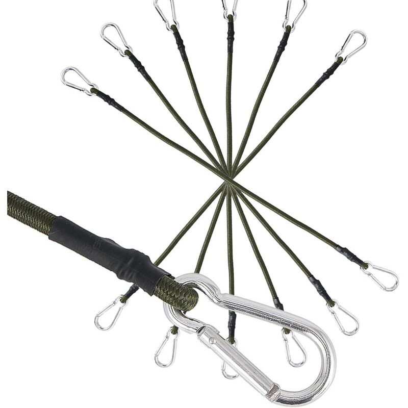 Satz Aus 6 Elastischen Gummiseilen Mit Karabiner, Länge 120 Cm, Dicke 8 Mm, Superelastisch, Mit Metallhaken Für Gepäck, Fahrräder, Camping.