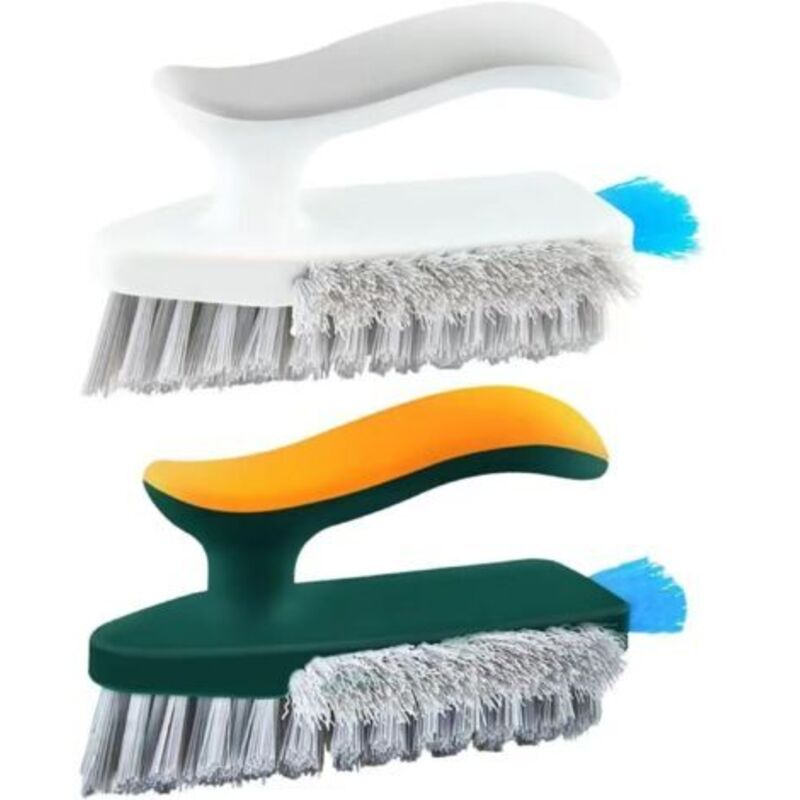 Set Aus 2 Scheuerbürsten Mit Ergonomischem Griff, Harten Und Flexiblen Borsten, Sehr Widerstandsfähig, Für Badezimmer, Dusche, Waschbecken, Teppiche Und Böden