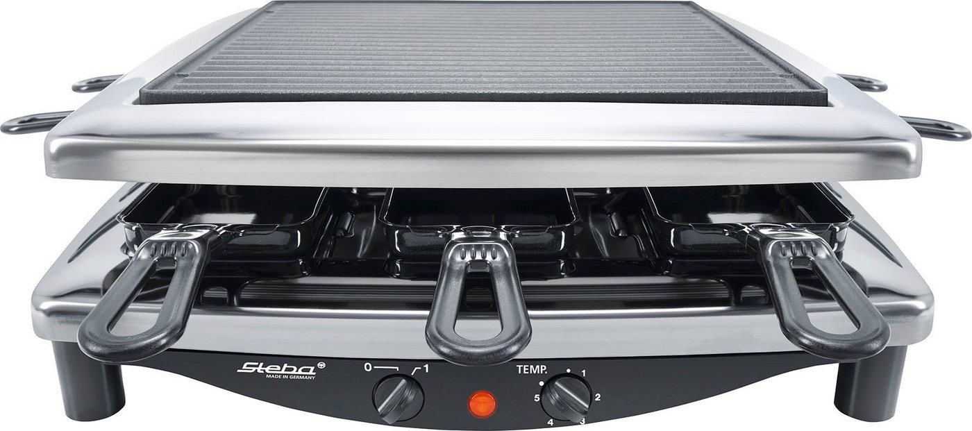 Steba Raclette RC 3 plus chrom, 8 Raclettepfännchen, 1450 W Bild 3