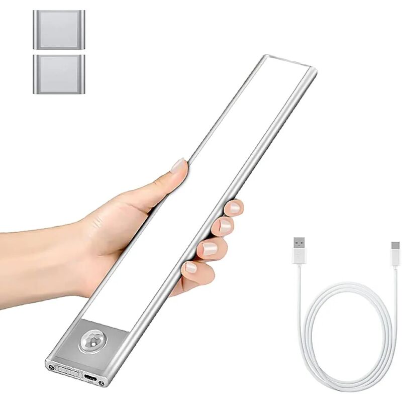 Schrank-led-lampe, Tragbare Automatische Schrankleuchte Mit Bewegungsmelder, Magnetischer Usb-aufladbarer Kabelloser Led-streifen, Geeignet Für Schränke, Küchen, Treppen, Flure… (6000k,