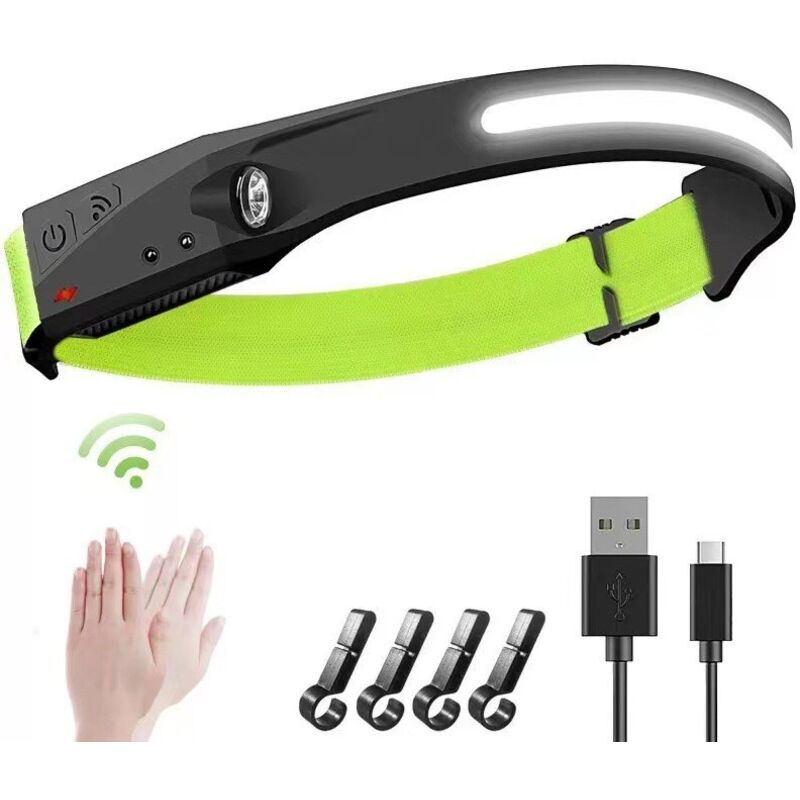 Faro, 2 Stück Wiederaufladbare Led-stirnlampe Mit Usb-cob-induktion, Wasserdicht, Geeignet Für Laufen, Angeln, Camping, Wandern, Radfahren, Lesen