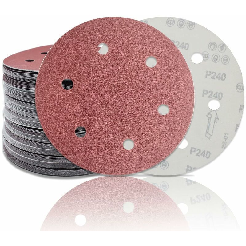 20 Stück Schleifscheiben 225 Mm, 80er Körnung Für Langhalsschleifer Und Trockenschleifer Mit 6 Löchern, Schleifpapier - Senmai Tools