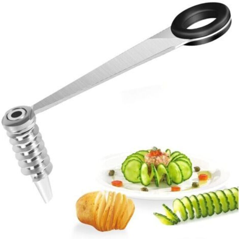 Spiral-kartoffelschneider, Edelstahl-spiralschneider Für Kartoffeln, Tragbarer Gemüseschneider Für Gurken, Äpfel, Karotten Usw.