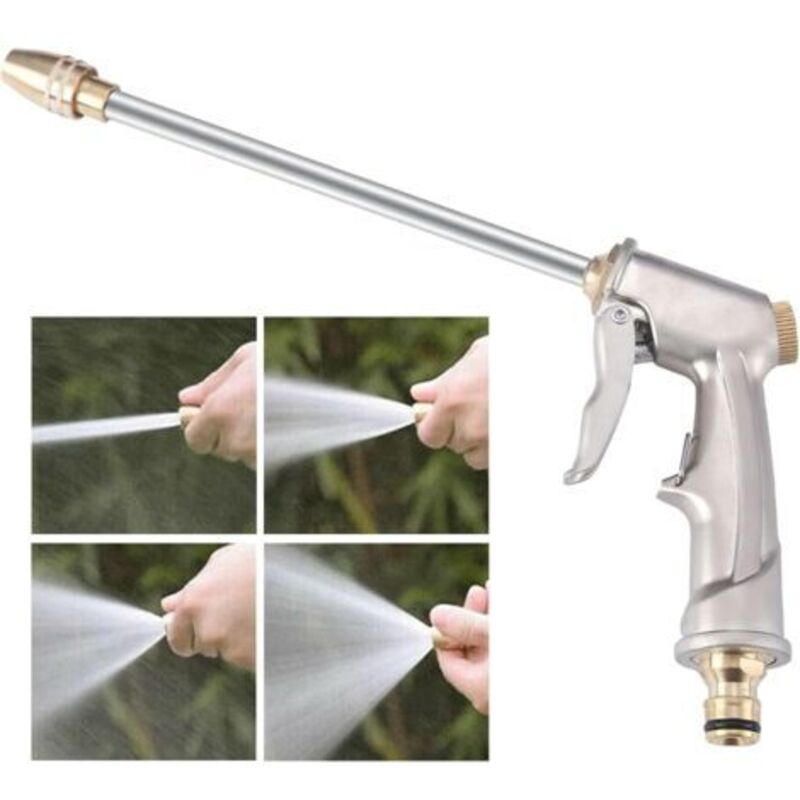 Metall-spritzpistole, Hochdruck-metall-gießkanne Mit Messingdüse Für Autowäsche, Reinigung, Garten- Und Rasenbewässerung - Lang