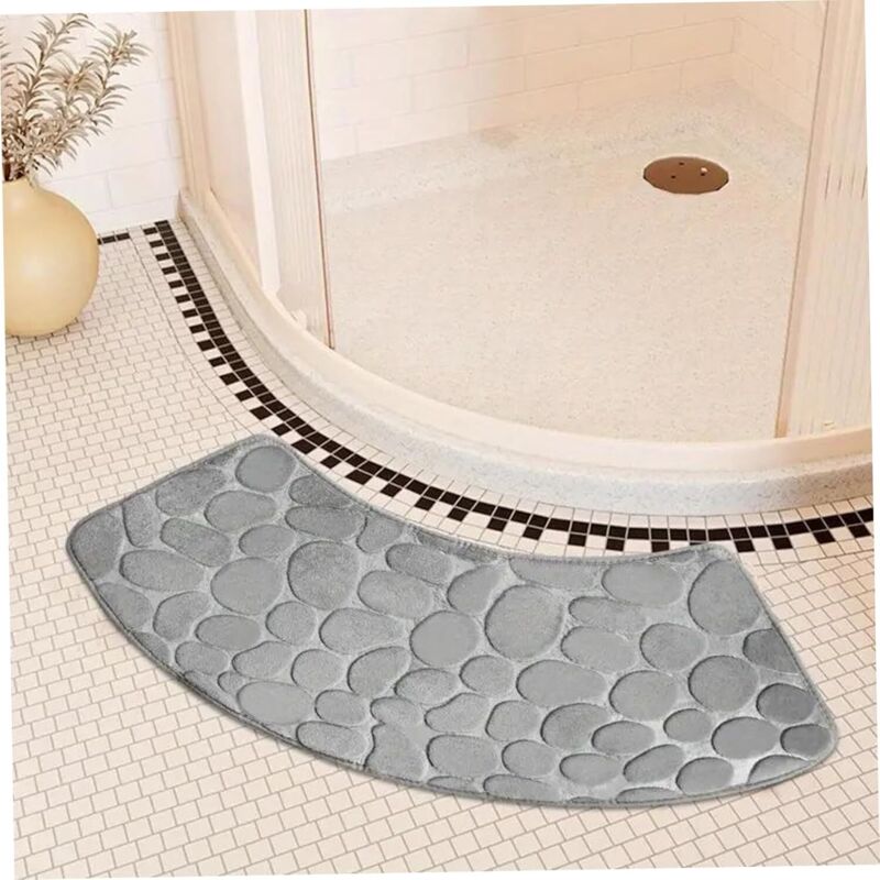 Gebogene Duschmatte 39 X 16 Zoll, Rutschfest, Für Eckdusche, Super Saugfähig, Maschinenwaschbar.