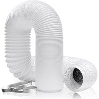 Flexibles Luftrohr, Belüftungsschlauch 150 Mm X 5 M Aus Aluminiumfolie Und Pvc Für Wäschetrockner, Abluftventilator (ø150mm, 6 Meter, Weiß)
