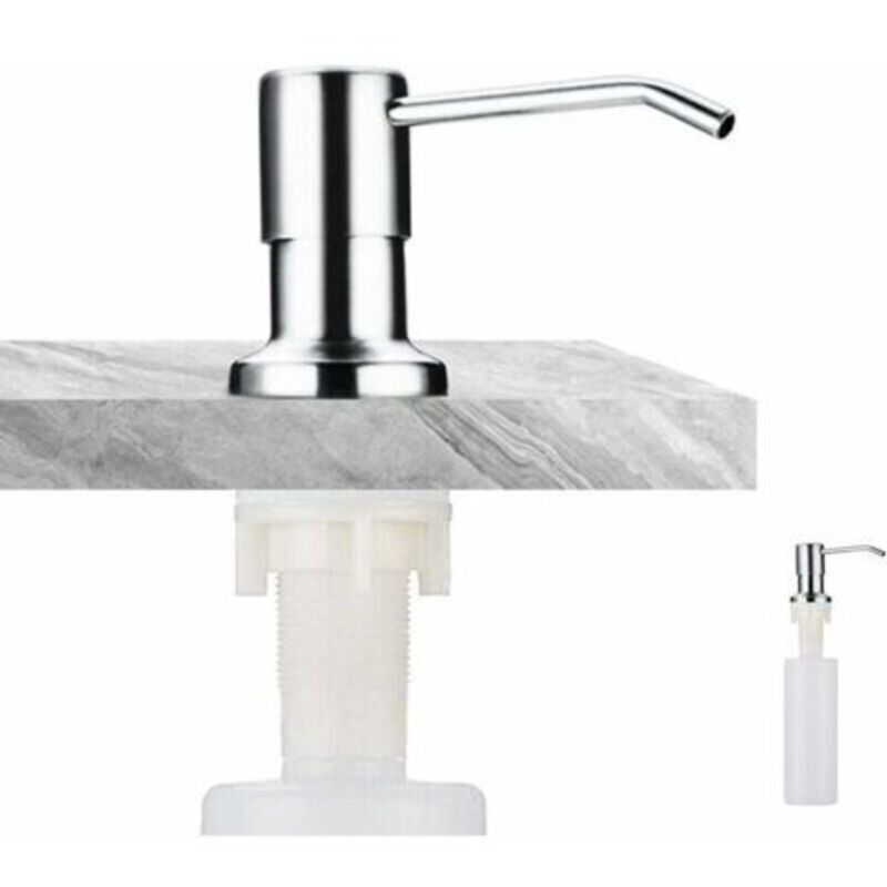 Seifenspender, Einbau-seifenspender, Edelstahl-seifenspender Für Küchenspüle, Integrierter Seifenspender Mit 350-ml-flasche, Nachfüllung Von Oben