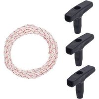 10 Meter 3,0 Mm Rasenmäherstarterseil, Zugseil Mit 3 Stück Startgriff Für Rasenmäher-ersatzteile
