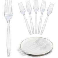 Set Mit 100 Plastikgabeln – Kuchengabeln – Wiederverwendbares Und Robustes Plastikbesteck – Gabeln Für Familienfeiern, Geburtstagspartys, Hochzeiten