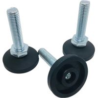 4er-set – Runde Anti-vibrations-füße Aus Gummi Und Stahl, Gewinde M10, Ø 38 Mm, Höhe 40 Mm, Modell H158