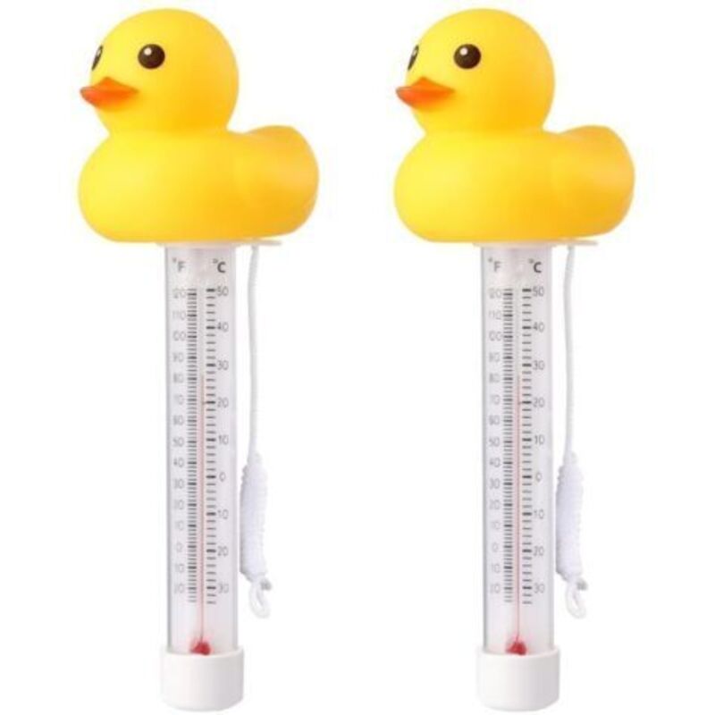 2er-set Schwimmende Thermometer Für Pool, Gelbes Entenmotiv, Präzise Wassertemperaturmessung, Bruchsicher Mit Schnur, Geeignet Für Aquarien-thermometer Im Innen- Und Außenbereich