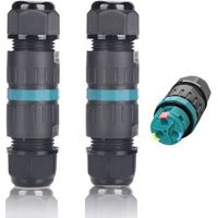 2er-set Wasserdichte Ip68-kabelsteckverbinder Ø5mm-ø9mm Tüv Elektrische Außenkupplung 3-polig Für Garten, 2-wege-buchse