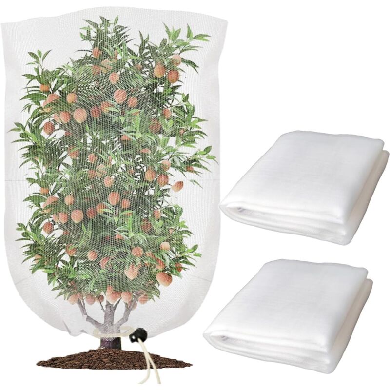 2er-set Pflanzenschutznetze, Größe 76 X 100 Cm, Mit Kordelzug. Schützt Gemüse Und Obstbäume Vor Insekten Und Vögeln.