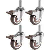 4 Stück Schwenkbare Rollen, 25 Mm M6 X 15 Mm Stange Möbelrollen Für Wagen