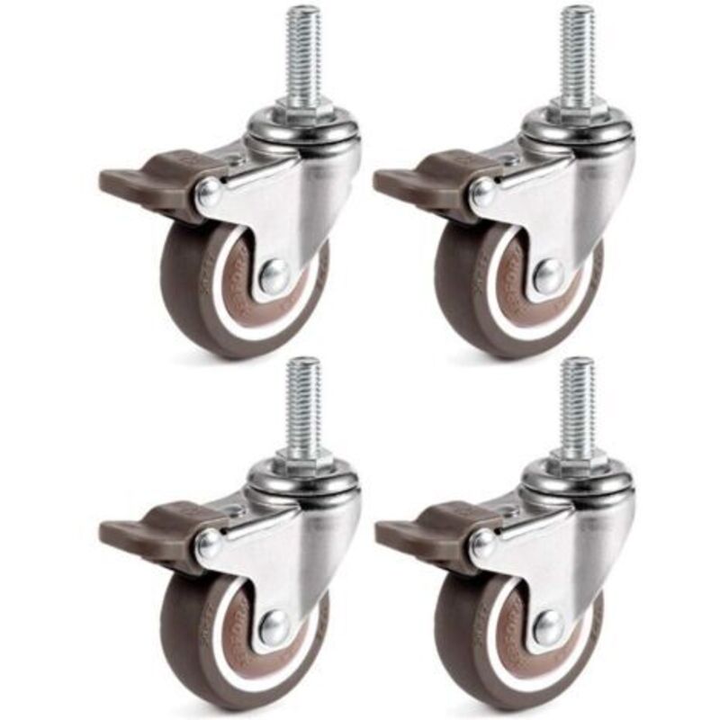 4 Stück Schwenkbare Rollen, 25 Mm M6 X 15 Mm Möbelrollen Für Wagen