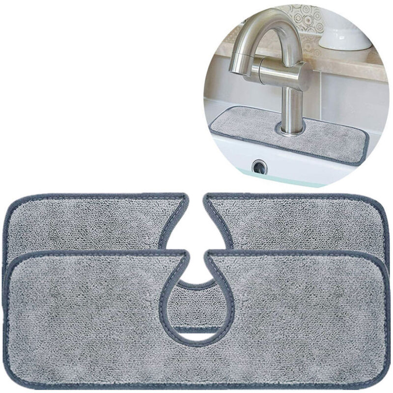 2-teiliger Saugfähiger Küchenarmaturen-matte, Spritzschutz Für Küchenspüle, Saugfähige Matte Zum Umwickeln Des Wasserhahns, Abtropftücher Für Geschirr