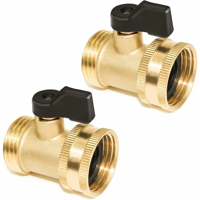 Messingventil 3/4 Zoll Kugelventil Drehhahn Mit Griff Für Gartenschlauch, 25mm (2 Stück)