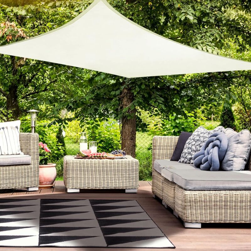 Wasserdichtes Rechteckiges Schattensegel 2x3m – 420d Pes-gewebe Wasserabweisend – 98% Uv-schutz – Einfache Installation Mit Befestigungsseilen
