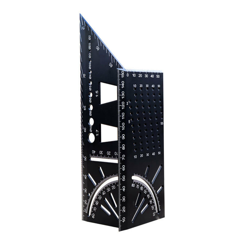3d-winkelmesser Für Schreiner, Aluminiumlegierung 45/90 Grad Winkelmaß Für Holzarbeiten, Dreidimensionales Messlineal Für Balken Und Rohre, Dekorativ, Zufällige Version In Zoll/cm Gesendet