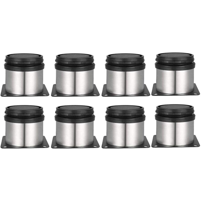 8 Stück Verstellbare Möbelfüße, Runde Edelstahl-möbelbeine Aus Metall, Höhenverstellbare Tischfüße Für Sofa, Tisch, Schrank Und Regal, 50 Mm