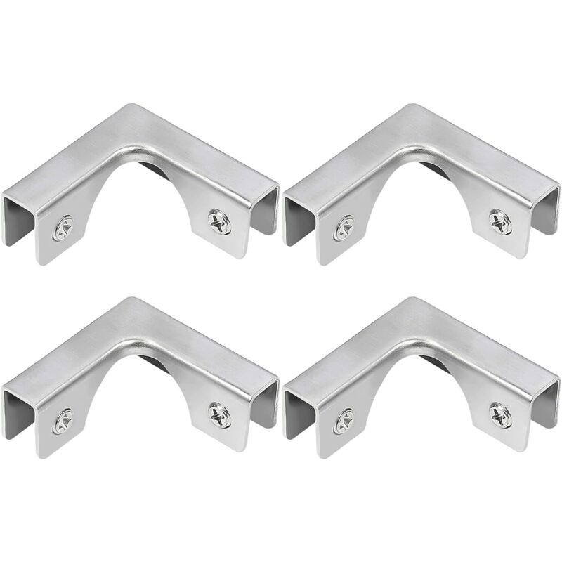 Glasverbinder, 4 L-förmige Edelstahl-glasverbinder, Rechtwinklige Montagehalterungen Für Die Befestigung Von Rahmenlosen Aquarienmöbeln, Für Glas Mit 5-8 Mm Stärke