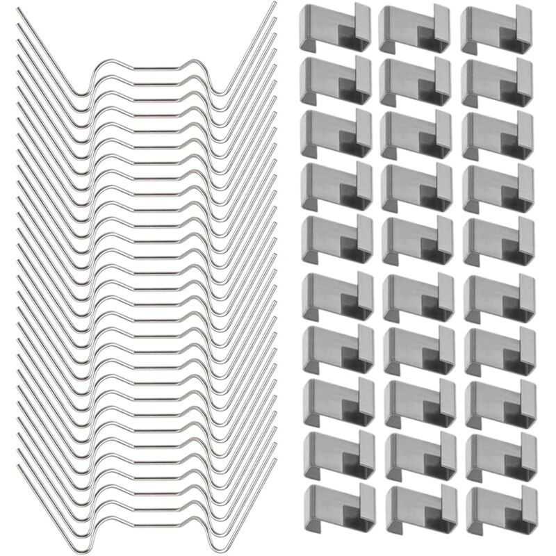 100 Stück Befestigungsclips Für Gewächshausglas Aus Edelstahl (mit 50 W-drahtclips Für Gewächshausglas Und 50 Z-überlappungsclips Für Gewächshausglas)