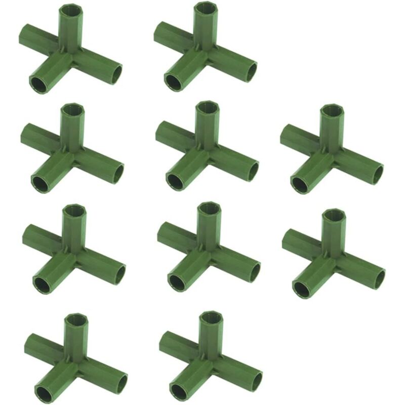 Gewächshausrahmen-verbinder, Möbelverbinder Für Gewächshausrahmen, 10 Verbindungszubehörteile Für Gartenrahmen, Stabile 16-mm-halterung Für Gewächshausrahmen (rechtwinkliger 4-wege-verbinder)