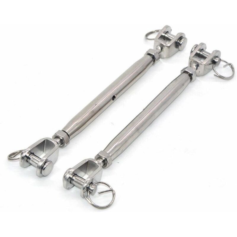 2er-set Edelstahl-seilspanner M8 Aus 304-edelstahl Mit Magnetischem Verschluss, Drahtseilspanner Aus Edelstahl, Seilspanner Mit Geschweißten Und Verschlossenen Enden Sowie Edelstahlschraube.