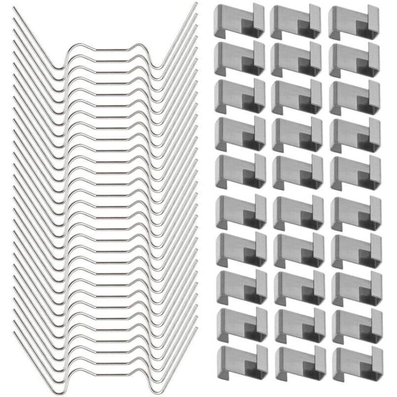 Befestigungsklammern Für Glasgewächshausfenster Aus Edelstahl (50 W-drahtklammern Für Gewächshausverglasung Und 50 Z-überlappungsklammern Für Gewächshausverglasung)