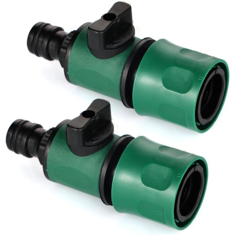 2er-set Gartenschlauch-verlängerungen - Schnellkupplung Für Wasser Mit Ventil Für Schlauch - Verbindung Von Gartenwerkzeugen - Schlauchanschluss - Einzelanschluss