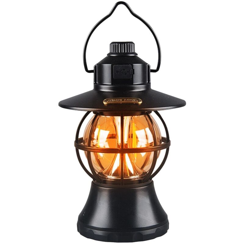 Retro-led-campinglampe, Vintage-led-laterne Aus Abs, Beleuchtung Für Außenzelte, Campingausrüstung Zum Aufhängen An Werkzeugkästen, Autokofferräumen Und Bilderrahmen