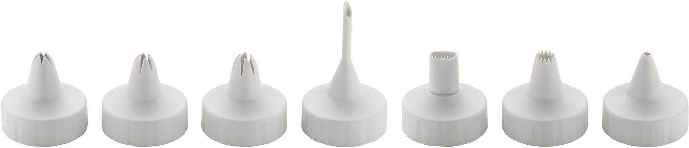 Kaiser Backformen Gebäckpresse Inspiration, (Set, 8-tlg), Garnierspritze, transparenter Behälter, 7 Spritztüllen