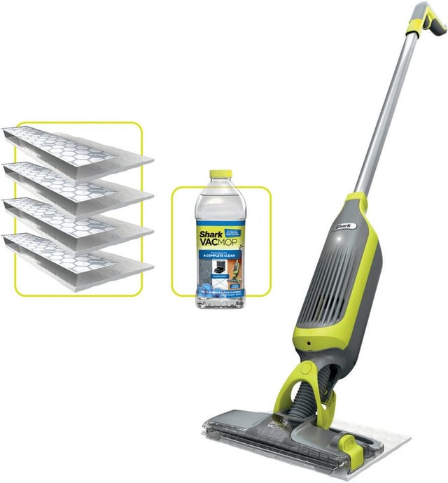 Shark Nass-Trocken-Akkusauger Shark VacMop 2-in-1 kabelloser Staubsauger und Sprühmopp VM200EU, beutellos, VOLLSTÄNDIGE REINIGUNG MIT EINEM EINZIGEN EINWEGPAD, kabellos, leicht