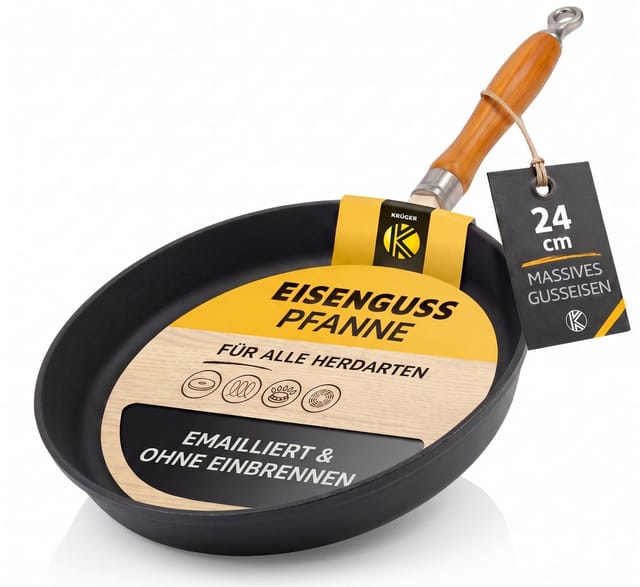 Krüger Bratpfanne Einsenguss Pfanne RUSTICA, Gusseisen (1-tlg), für Induktions-Kochfelder geeignet