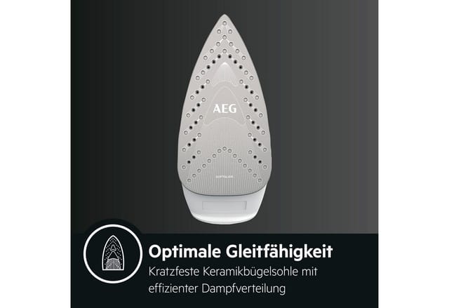 AEG Dampfbügeleisen EasyLine DB 1740LG, 2400 W, Filtration mit Anti-Kalk-Patrone, Restwärmeanzeige, 110 g Dampfstoss