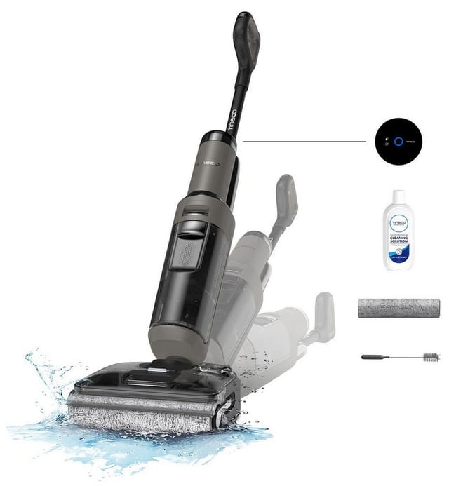 Tineco Nass-Trocken-Sauger FLOOR ONE i6 Stretch Plus, 85° Grad Heißluft-Trocknung, 220 W, beutellos, 40 Min Akku, 180° Grad Stretch Neigung, Anti-Allergiker