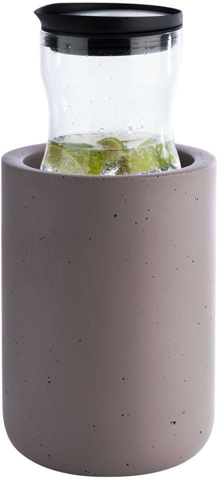 APS Wein- und Sektkühler Element, Maße ca. Ø 12 cm, Höhe 19 cm, Innendurchmesser ca. 9,5 cm, aus Naturstein, für Flaschen und Getränke, auch als Vase einsetzbar