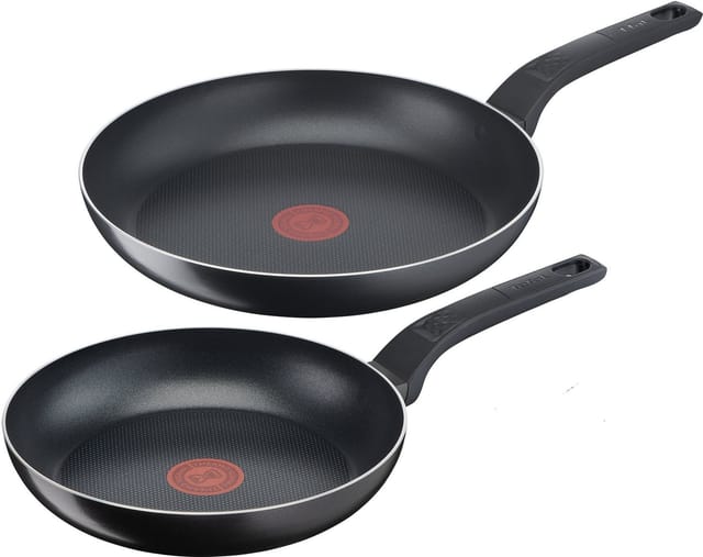 Tefal Pfannen-Set Easy Cook & Clean, Antihaftbeschichtung, nicht induktionsgeeignet, Aluminium (Set, 2-tlg., 2x Bratpfannen Ø 24/28 cm), Thermo-Signal Technologie, einfache Reinigung, Made in France, B55590