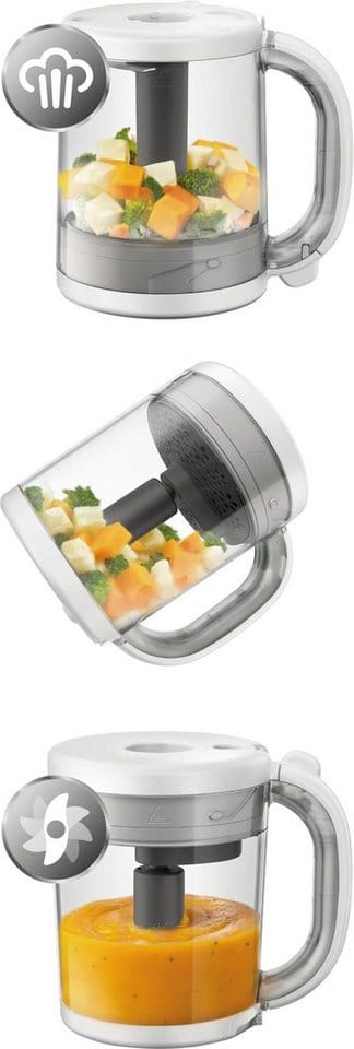 Philips AVENT Babynahrungszubereiter, 400 W, 4-in-1 Funktion, Dampfgaren, Mixen, Auftauen Aufwärmen