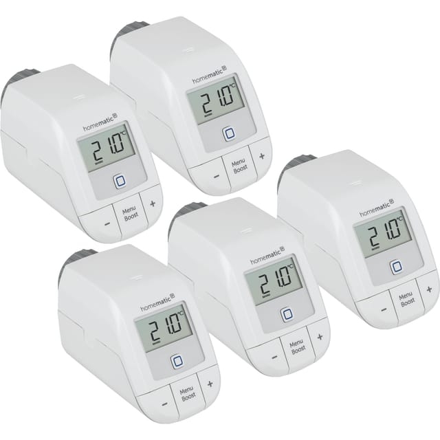 Homematic IP Heizkörperthermostat – basic 5er Set Smart-Home-Station