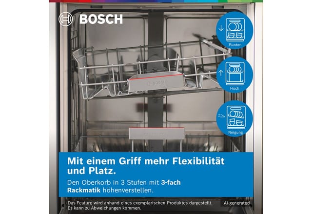 BOSCH Standgeschirrspüler Serie 2 SMS2HVI06E, 14 Maßgedecke, Flexibilität in der dritten Beladungsebene dank VarioSchublade