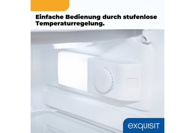 exquisit Kühlschrank KS16-4-HE-040E inoxlook-az KS16-4-HE-040E inoxlook-az, 85 cm hoch, 56 cm breit, Kompakt & flexibel – ideal für Küche, Büro & Ferienwohnung